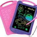 HOMESTEC Astrodraw Drawing Pad Toys, Colorful LCD Writing Tablet for Kids, Doodle Board for Toddlers 3 4 5 6 Years Old, Travel Sensory Space Toy for Boys Girls, Birthday Gift Idea (Purple/Pink)