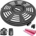 4QT 8.2IN Round Air Fryer Grill Pan for Ninja Air Fryers, Upgraded Air Fryer Grill Plate, Crisper Tray Plate Rack Insert Grate Grid Shelf for Ninja 4QT Air fryer, Nonstick, Dishwasher Safe