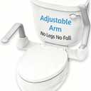 Toilet Safety Rails for Seniors, Adjustable Armrest, Space Saving, Stylish and Durable, Anti Slip and Anti Fall, Suitable for Elderly, Disabled, Pregnant Women with Armrest Toilet Safety Rail