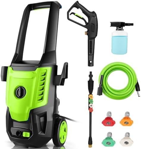 Imdot Electric Pressure Washer 5000 PSI 4.0GPM Portable Power Washer with 4 QC Nozzles, 500ML Foam Cannon for Cars/Fences/Driveways/Home/Patios Cleaning, Green