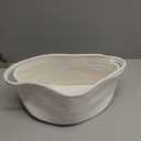 Woven Cotton Rope Easter & Burr Basket with Handles, Empty DIY Gift Basket for Baby Shower, Birthday & Spring Decor, Cute Decorative Storage Organizer, 13" x 8" x 6" (White, 1 Pack)