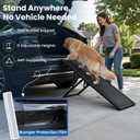 Dog Ramp for Dogs, Folding Dog Ramp with 5-Level Adjustable Height, Includes Free Tailgate Protection Film, 200 lbs Capacity, Non-Slip Portable Ramp for SUVs, Pickup Trucks, Beds & Couches