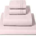 Mellanni Full Sheets Set - 4 PC Iconic Collection Bedding - Hotel Luxury, Extra Soft, Cooling Bed Sheets - Wrinkle, Fade, Stain Resistant (Full, Blush Pink)