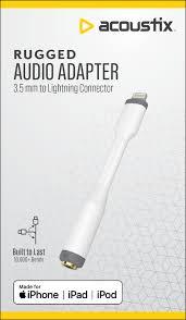 Acoustix Rugged Audio Adapter Fast Lighting Male to 3.5mm Female Jack 