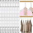 12 Pack Space Saving Hangers for Clothes, Collapsible Metal Hangers Organizer, Clothes Space Savers, Closet Organizers and Storage, Dorm Room Essentials (Silver)