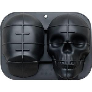 JETKONG Extra Large Silicone Skull Cake Mold Haunted Skull Baking Cake Pan for Halloween and Birthday Party