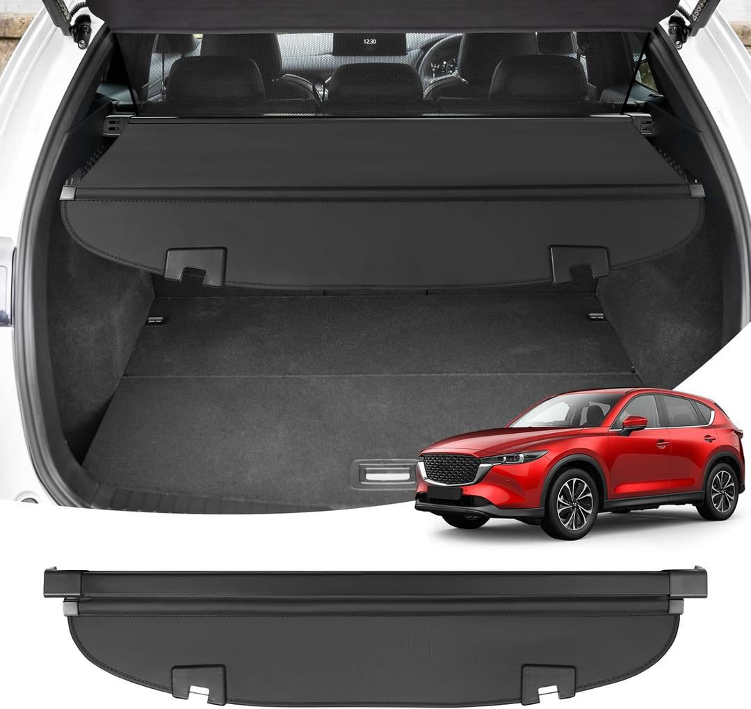 Powerty Cargo Cover for Mazda CX5 CX-5 2017-2024 2025 Accessories Retractable Trunk Cover Waterproof Trunk Security Cover Shielding Shade No Gap