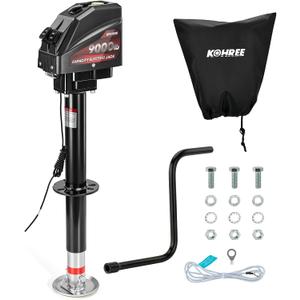 Kohree Electric Trailer Jack 9000 lbs, 12V A-Frame Power Tongue Jack | 22" Lift, Heavy Duty RV Camper Travel Trailer Jack with Manual Crank Handle & Weatherproof Cover & Wiring