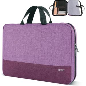 Ytonet Laptop Sleeve Case 15.6 Inch, Slim Water Resistant TSA Carrying Case with Handle, Protective Laptop Cover Compatible with HP Dell Lenovo Asus Notebooks, Gift for Women, Purple