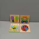 Magifire Wooden Puzzles, Set of 4 Puzzle Toys for Kids Toddlers 13, Baby Educational Animal Toys with Chunky Pieces & Bag for Easter - Butterfly, Bee, Ladybug, Bear (4 Pack - 5.7 x 5.7 inch)