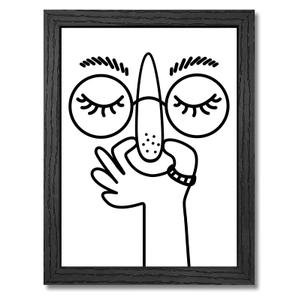 Framed Funny Bathroom Wall Art, Minimalist Bathroom Wall Decor, 12x16 In