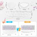 JIKIOU Upgrade Leather Cloud Keyboard Wrist Rest, Cloud Wrist Rest with Non-Slip PU Base, Comfortable Memory Foam Wrist Rest for Computer Laptop Mac Gaming Office and Pain Relief Wish New Year Gift (01white)