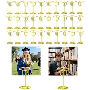 24PCS Table Number Holders,Grad Cap Graduation Picture Display,Picture Holders for Tables,Place Card Holders,Wire Picture Holders,Photo Holders for Centerpieces,Wedding Reception,Party,Birthday