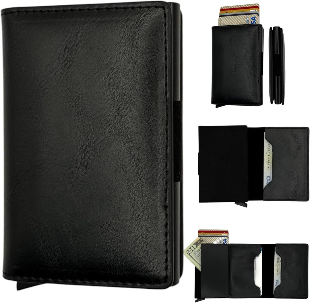 Slim Wallet For Men Gifts For Men Blocking Rfid Wallet For Men Credit Card Holder Men Wallet & Wallet Women Wallets For Men Business Card Holder Case Minimalist Wallet For Man (Black)