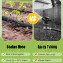 Pawfly 50 ft Soaker Hose, 1/4" Drip Irrigation Tubing, Porous Drip Hose for Garden Drip Line System, Garden Beds, Raised Beds & Vegetable Gardens, Rubber Irrigation Hose with Barbed Connectors