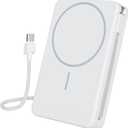 Magnetic Power Bank, 10,000mAh Wireless Portable Charger for Mag-Safe 15W Fast Charging, Battery Pack with USB-C Cable 20W in/Out for iPhone Air/17/16/15/14/13/12/Plus/Pro/Pro Max, AirPods & More (White)