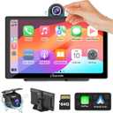 CARPURIDE W905 Wireless Carplay & Android Auto, Portable 9'' Touch Car Screen, 4K Dash Cam,Drive Play Car Play Navigation with Mirror Link/Siri/FM/Bluetooth/Light Sensor