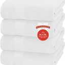 RIVERSIDE 100% Ring-Spun Cotton Bath Towels Set of 4 24 x 48 - Quick Dry, Soft & Absorbent Towels for Shower, Spa & Bathroom - 450 GSM Cotton Towels for Home, Gym, Pool, Hotel - (White)