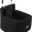 Dog Car Seat for Small & Medium Dogs Under 35lbs, Detachable & Washable Pet Car Seat, Interior Height 6 Inches Dog Booster Seat with Storage Pockets and 2 Dogs Safety Belts (Black)