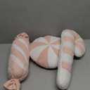 3 Pcs Christmas Pillows Decorative Throw Pillows Candy Merry Christmas Tree Stuffed Wool Soft Xmas Plush Cushion for Sofa Couch Bedroom Living Room(Pink)