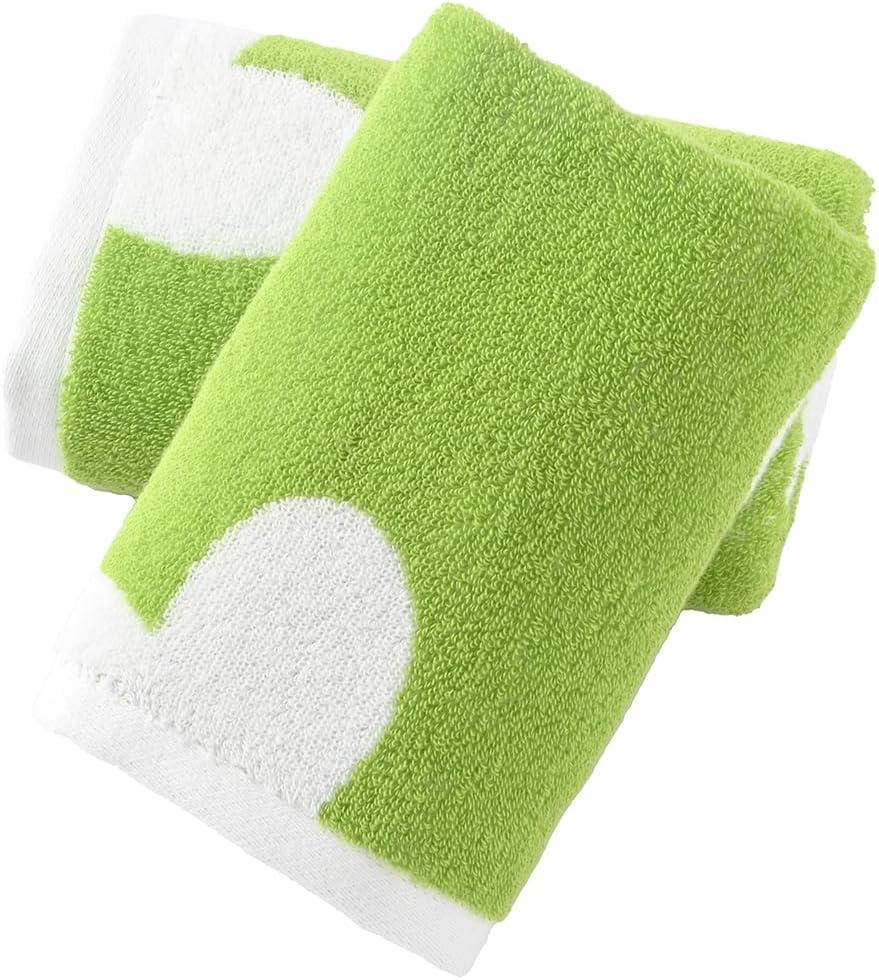sense gnosis Green Hand Towel Heart Pattern Super Soft 100% Cotton Absorbent Quick Dry Hand Towel for Bathroom Decor 13 x 29 Inch, 2 Pack