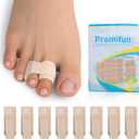 8 Pack Hammer Toe Corrector Toe Splint For Broken Toes,Brace Orthopedic Separator, Cushioned Bandages, Heal Wrap Toe Straighteners for Crooked Toesbrown