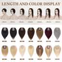 Rich Choices Hair Toppers for Women Real Human Hair 100% Human Remy Toppers NO Bangs for Women with Thinning on Top Clip in Hairpiece 4"x4.7"Lace Base 12 Inch #4 Medium Brown