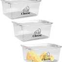 3 Pack Cheese Container Airtight with Draining Basket Cream Cheese Sliced Cheeses Box with Lid,Shredded Cheddar Cheeses Storage Container for Refrigerator,Refrigerator Organizers and Storage Box