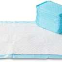 Amazon Basics X-Large Absorbent Puppy Pads, Leak-Proof, Quick-Dry, 28 x 34 Inches, Pack of 50, Blue & White