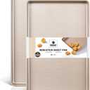 HONGBAKE 2 Pack Half Sheet Baking Pans,Non Stick Baking Sheet for Oven, 57% Thicker Carbon Steel Cookie Sheets for baking, 17.5" x 12" Cookie Trays