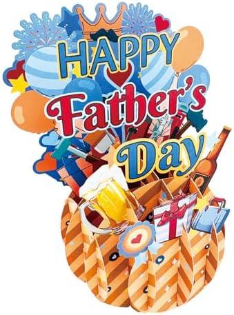Amorista Funny 3D Pop Up Fathers Day Card, Best Father's Day Gifts for Men, Dad, Husband, Grandpa, Him, 4 Pack