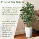 Realistic Artificial Indoor Plant Tree - Tall Fake Dracaena Potted Plant for Home Office Decor, Living Room & Bedroom - Lifelike Faux Plant Tree with Pot-Palm(White, 6FT)