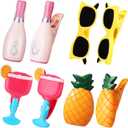 Sieral 8 Pcs Beach Towel Clips Beach Chair Pool Clips for Chairs Plastic Windproof Holder Funny Decorative Clothespins for Patio Accessories Summer, 4 Styles(Cool Style)