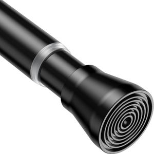 AIZESI Black 1pcs Spring Tension Curtain Rods 17 to 26 Inches, Short Tension Rod Loaded Small Mini Extendable Curtain Tension Rod Adjustable For Windows Bedroom Closet Cupboard
