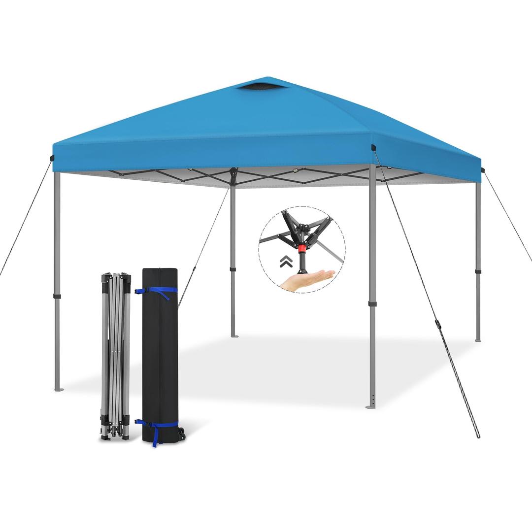 Explore Land 13x13 Pop Up Canopy with One Push Setup,Beige&Navy