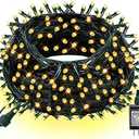 Dazzle Bright Christmas String Lights, Connectable Waterproof String Lights Green Wire with 8 Modes, Christmas Decorations for Indoor Yard Garden (Warm White, 300 LED)