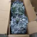 8 ft. Pre-lit Snow Flocked Hinged Artificial Christmas Tree with 1502 Tips and Metal Stand, 
Snow Pvc