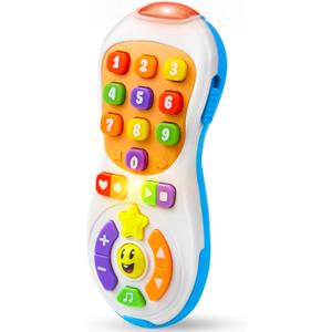 JOYIN Baby Toys 6-12 Months - TV Remote Control Toy with 40+ Music and Learning Phrases & Volume Control, Fun Toddler Learning Gifts for 1 2 3 Year Old Girls Boys