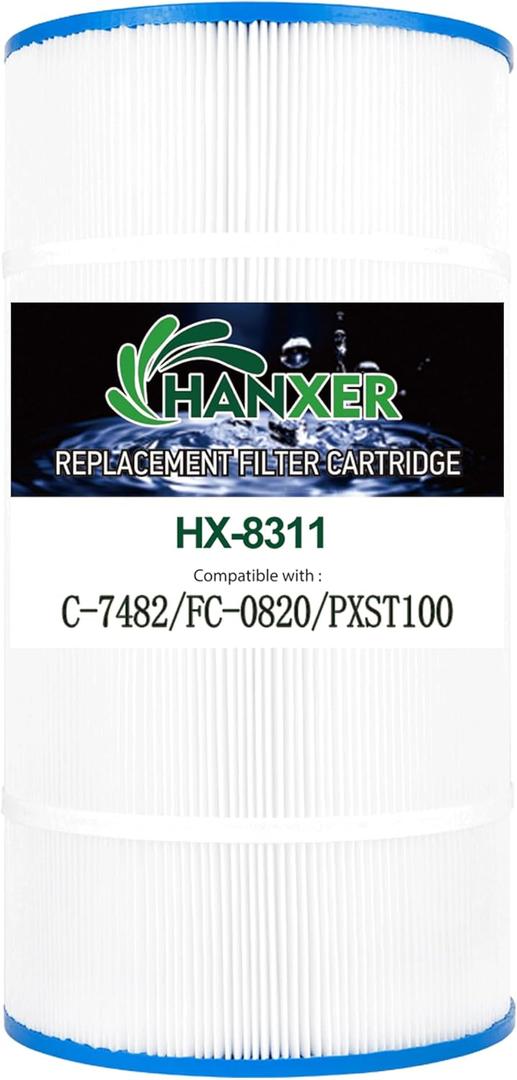 HANXER Swimming Pool Filter Replaces for C-8311, Filbur FC-1285, CCX1000RE(CC 1000E), XStream CC1000RE, PXST100, PLFPXST100, 81005, 100 Sq.Ft Filter Cartridge, 1 Pack