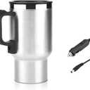 12v Car Heated Mug, 450ml Stainless Steel Travel Heated Mug, Portable Vacuum Insulation Car Mug, Universal for 12v Power Supply Car