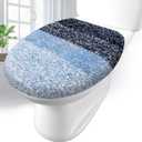 Arotive Soft Microfiber Bathroom Toilet Lid Cover, Machine Washable Seat Covers, 17.5 x 15, Stays in Place Rubber Backing, Fits Most Round, Elongated and Oblong Lids, Accessories Decor, Blue