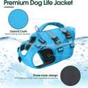 Kuoser Dog Life Jacket, High Flotation Dog Life Vest for Swimming Boating, Adjustable Ripstop Pet Lifesaver for Small Medium and Large Dogs, Reflective Safety Puppy Swimming Vest with Rescue Handle, Size: Xs (Chest Girth:12.99-18.11'') 