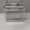 Okllen Crown Boxes for Pageants, Transparent Acrylic Portable Cosmetic Case, Crown Case for Vanity, Bathroom Counter, Dresser, Silver