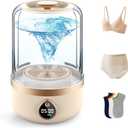 Underwear Washer, Portable Mini Washing Machine, Upgraded Mini Washings Machines, Rechargeable Cordless Washing-Machine, Laundry Cup for Bra, Underwear, Socks (1.5L apricot)