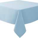 Biscaynebay Fabric Square Tablecloths 70x70 Inches, Light Blue Water Resistant Spill Proof Card Table Cloth Folding Table Cover for Dining, Kitchen, Wedding and Parties, Machine Washable
