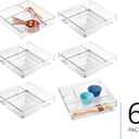 iDesign 3-Section Drawer Organizer, Set of 6, Clear