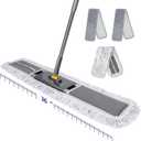 36" Commercial Dust Mops for Floor Cleaning, Masthome Professional Industrial Mop with 3 Pads, Heavy Duty Commercial Mop with 62'' Long Handle,Large Floor Mops for Office Garage Warehouse Factory Mall, Gray