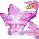 Resurhang 60 Pcs Butterfly Party Zipper Treat Bags Pink Food Goodie Gifts Bags Resealable Butterfly Themed Party Snack Candy Containers for Birthday Baby Shower Bridal Showers Supplies