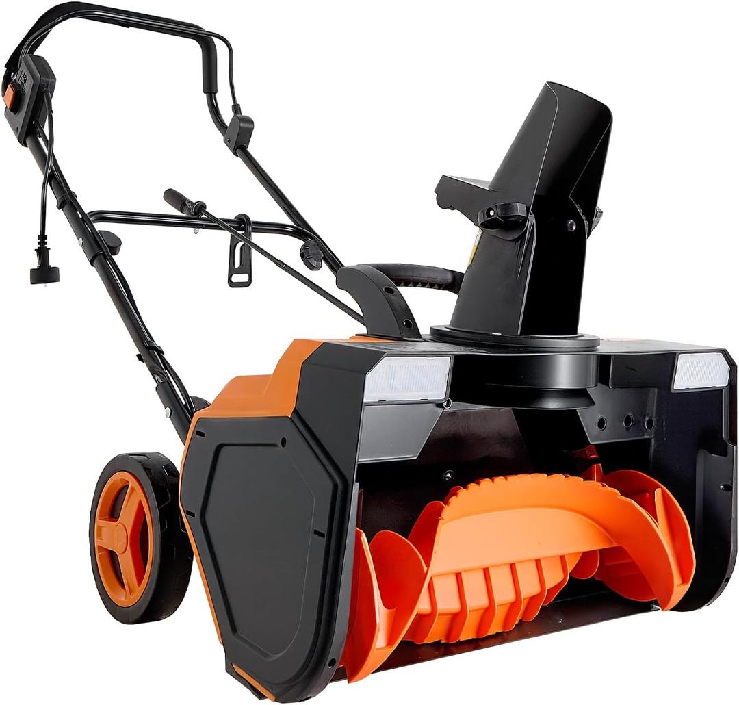 VEVOR Electric Snow Blower, 23 inch 15A Corded Snow Thrower with Dual LED Headlights & 180 Rotating Chute, 25FT Throwing Distance, 12" Depth Clearing, Walk-Behind Snowblower for Driveway Sidewalk
