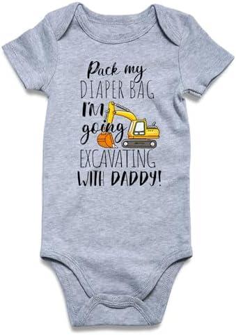 Funnycokid Baby Boys Girls Bodysuit Funny Newborn Romper Short Sleeve Infant Neutral Outfits Jumpsuit, Size 3-6M